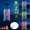 Solar Wind Chime Lights 7 Color Changing Decorative Lamp IP65 Waterproof Hanging String Lights w/ Dual Pendants For Home Garden Party Festival