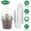 30Pcs Plant Nursery Pots PET Flower Seed Starting Pots Container with Dome with Drainage Holes