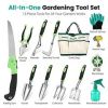 13Pcs Garden Tool Set Aluminum Alloy Gardening Hand Tools Starter Kit With Garden Bag Heavy Duty Outdoor Hand Tools With Non-Slip Ergonomic Handle For