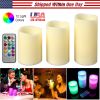 3Pcs Flameless Candles Votive Candles Wireless Battery Operated LED Flickering Candles w/ Remote Control Timer