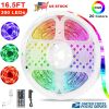 300 LEDs Strip Lights 5M/16.5ft 20 Colors RGB LED Strip IP65 Waterproof w/ Remote