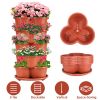 5 Tier Vertical Stackable Planter Garden Tower Stackable Planter Outdoor Gardening Pots for Strawberries Flowers Herbs Vegetables