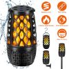 4 In 1 Wireless 5.3 Outdoor Speaker IPX5 Waterproof Patio Speaker LED Flame Speaker with 3 Flame Light Modes Hook Stake Wall Mount Holder Sync Up to 1