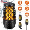4 In 1 Wireless 5.3 Outdoor Speaker IPX5 Waterproof Patio Speaker LED Flame Speaker with 3 Flame Light Modes Hook Stake Wall Mount Holder Sync Up to 1