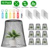 10Pack 9.25x9.25in Chicken Wire Cloches Plant Covers Metal Garden Cages Heavy Duty Plant Protectors with 30 Stakes 20 Labels Keep Bunnies Chicken Squi