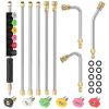 7.54FT Pressure Washer Extension Wand With 1/4" Quick Connect 4000 PSI Pressure 3 Curved Wands 6 Spray Nozzles For Deck Roof Yard Window Wall Fence Cl