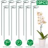10 Packs 16in Plant Support Stakes Garden Flower Single Stem Support Stake Iron Plant Cage Support Ring For Tomatoes Orchid Lily Peony Rose Flower Ama