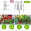 10Pcs Decorative Garden Fence Rustproof Iron Wire Arched Fence Animal Barrier Border 12.59” Width 23.93” Length For Yard Landscape Patio Outdoor Decor