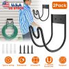 2Pack Heavy Duty Garden Hose Holder Stainless Steel Hose Hook Metal Hose Rack Reel Organizer for Water Hose Extension Cords