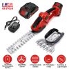 24V Cordless Handheld Grass Shear Hedge Trimmer with 90° Cutting Angle 2Pcs Replaceable Blades Electric Shrub Trimmer Hedge Cutter with Detachable Bat