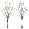 3 PCS 60 LED Solar Garden Lights Tree Branch Leaf Shape Lamp IP65 Waterproof Solar Garden Decorative Lights for Outdoor Garden Lawn Patio Decking