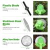 14Pcs Grass Trimmer Blades Accessories Weed Cutter Attachments 10Pcs 5.35In Plastic Blades 3Pcs 6In Stainless Steel Blades 1Pc 4In/6In Alloy Saw Blade
