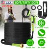 75FT Non-Expandable Garden Hose Kink-Free Lightweight Water Hose Lay Flat Garden Hose with 10 Patterns Hose Nozzle Storage Bag Hanging Hook for Outdoo