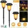 2Pcs Solar Flame Torch Light IP65 Waterproof Flickering Flame Stake Lamp Decorative Landscape Lamp For Garden Path Yard