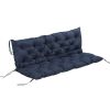 Outsunny Outdoor Seat Pads 3 Seater Bench Swing Chair Replacement Cushions Backrest Dark Blue