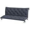 Outsunny Outdoor Bench Cushion Tufted 3-Seater for Swing Chair Patio Sofa Dark Gray