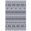 Reversible Outdoor Rug, Waterproof Plastic Straw with Carry Bag, 6' x 9', Blue & White Geometric