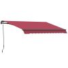 Outsunny 10'x8' Manual Retractable Patio Awning, UV Protection Sun Shade Tent for Patio, Deck, Yard, Easy Crank, Red