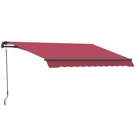 Outsunny 10'x8' Manual Retractable Patio Awning, UV Protection Sun Shade Tent for Patio, Deck, Yard, Easy Crank, Red