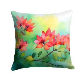 Missouri Hawthorns in Watercolor Throw Pillow Machine Washable, Indoor Outdoor Decorative Pillow for Couch, Bed or Patio, 18Hx18W