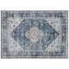 4x6 Area Rug, Vintage Washable Rug, Non-Slip Floor Carpet for Living Room, Bedroom, Dining Room, Blue