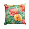 Georgia Cherokee Rose in Watercolor Throw Pillow Machine Washable, Indoor Outdoor Decorative Pillow for Couch, Bed or Patio, 14Hx14W