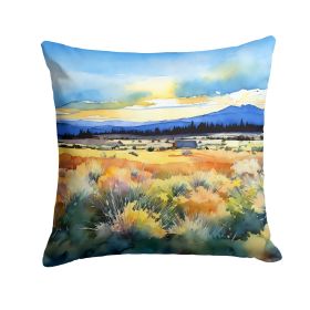 Nevada Sagebrush in Watercolor Throw Pillow Machine Washable, Indoor Outdoor Decorative Pillow for Couch, Bed or Patio, 18Hx18W