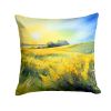 Nebraska Goldenrod in Watercolor Throw Pillow Machine Washable, Indoor Outdoor Decorative Pillow for Couch, Bed or Patio, 14Hx14W