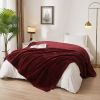 Cozy Faux Fur Super Soft luxury Blanket, Full/Queen, Luscious Merlot