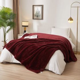 Cozy Faux Fur Super Soft luxury Blanket, Full/Queen, Luscious Merlot