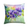 New Jersey Violet in Watercolor Throw Pillow Machine Washable, Indoor Outdoor Decorative Pillow for Couch, Bed or Patio, 14Hx14W