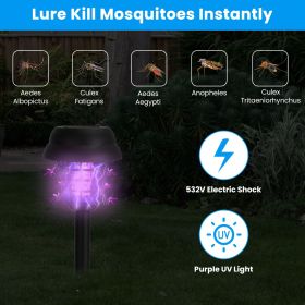 Solar Mosquito Zapper 4-Pack â€“ Dual Purple UV & White LED Modes, 532 V Electric Shock, Auto On/Off, 800 mAh Rechargeable Battery