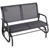 2-Person Outdoor Glider Bench Patio Double Swing Rocking Chair Loveseat w/Power Coated Steel Frame for Backyard Garden Porch, Grey
