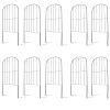 10Pcs Decorative Garden Fence Rustproof Iron Wire Arched Fence Animal Barrier Border 12.59” Width 23.93” Length For Yard Landscape Patio Outdoor Decor