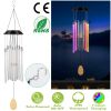 Solar Wind Chime Lights 7 Color Changing Decorative Lamp IP65 Waterproof Hanging String Lights w/ Dual Pendants For Home Garden Party Festival