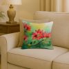 Missouri Hawthorns in Watercolor Throw Pillow Machine Washable, Indoor Outdoor Decorative Pillow for Couch, Bed or Patio, 18Hx18W