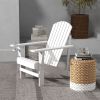 Outsunny Modern Adirondack Chair with Cupholder for Patio, Garden & Lawn, White