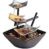 Tabletop Water Fountain, Home Décor Soothing Sound Machine - Automatic Pump, Deep Basin & Natural River Rocks.