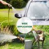 Black Metal Garden Hose Reel Cart with Green Hose Iron Spoked Wheels and Storage Handle 37*22.6*38.6inch Heavy Duty Water Hose Holder Trolley for Outd