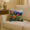 Colorado Rocky Mountain Columbine in Watercolor Throw Pillow Machine Washable, Indoor Outdoor Decorative Pillow for Couch, Bed or Patio, 18Hx18W