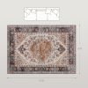 HOMCOM Area Rug 8x10, Machine Washable Rug, Non-Slip Boho Print Pattern Medallion Carpet for Living Room, Bedroom, Tawny Brown