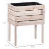 Outsunny 4pcs Outdoor Wooden Raised Planter Box Kit, Elevated Garden Beds for Plants Flowers Vegetables Fruits, DIY Raised Garden Bed, Natural
