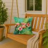 Delaware Peach Blossom in Watercolor Throw Pillow Machine Washable, Indoor Outdoor Decorative Pillow for Couch, Bed or Patio, 18Hx18W