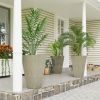 Outsunny Set of 3 28" Tall Plastic Planterswith Drainage Hole, Outdoor Flower Plant Pots, Indoor Planters for Porch Patio and Deck, Gray