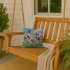 South Dakota Pasque Flowers in Watercolor Throw Pillow Machine Washable, Indoor Outdoor Decorative Pillow for Couch, Bed or Patio, 14Hx14W
