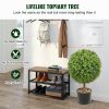 VEVOR 2x Artificial Boxwood Ball Ø40,6cm Garden Deco Boxwood in Flowerpot Ball Artificial Boxwood Ball Artificial Plant made of PE, Wood