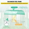 Greenhouse 10'x7'x7' Walk-in Tunnel - Heavy Duty & Portable, 1 Zipper Mesh Door, 6 Roll-up Windows, Thickened galvanised Steel, Green