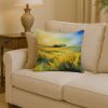 Nebraska Goldenrod in Watercolor Throw Pillow Machine Washable, Indoor Outdoor Decorative Pillow for Couch, Bed or Patio, 14Hx14W