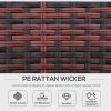 4 Pieces Outdoor Daybed with Retractable Canopy, PE Rattan Wicker Round Sofa Day Bed