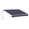 Outsunny 10' x 8' Manual Retractable Awning Sun Shade Shelter for Patio Deck Yard with UV Protection and Easy Crank Opening, Blue